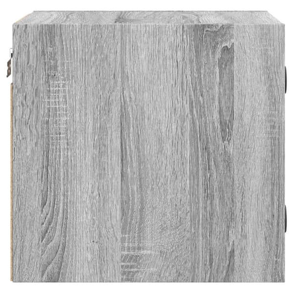 sengebord med glaslåger 35x37x35 cm grå sonoma-eg