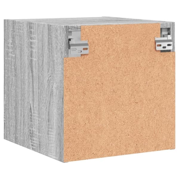 sengebord med glaslåger 35x37x35 cm grå sonoma-eg