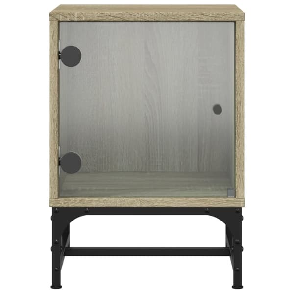 sengeborde med glaslåger 2 stk. 35x37x50 cm grå sonoma-eg