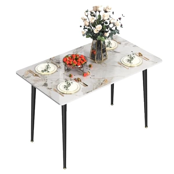 Spisebord, Moderne Design, Bordplade af Sintered Stone, Blank Grå Glossy Jade