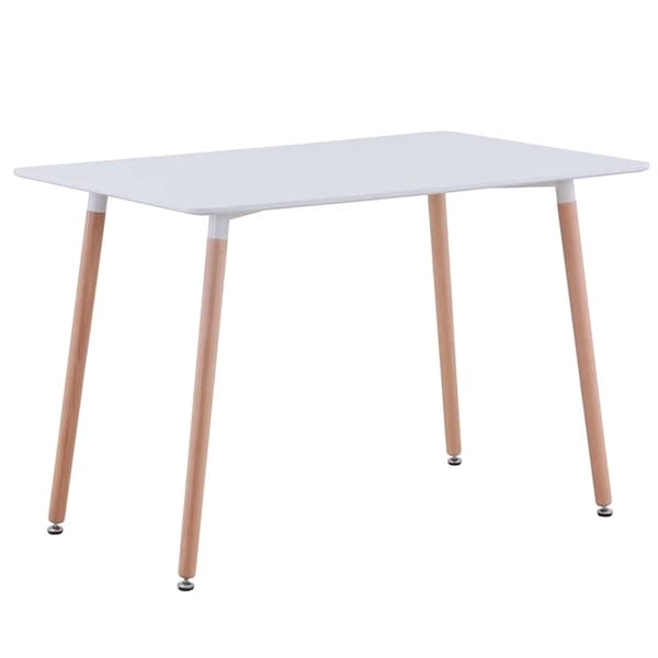 Spisebord, Rektangulær Design, Moderne Træfinish, Hvid