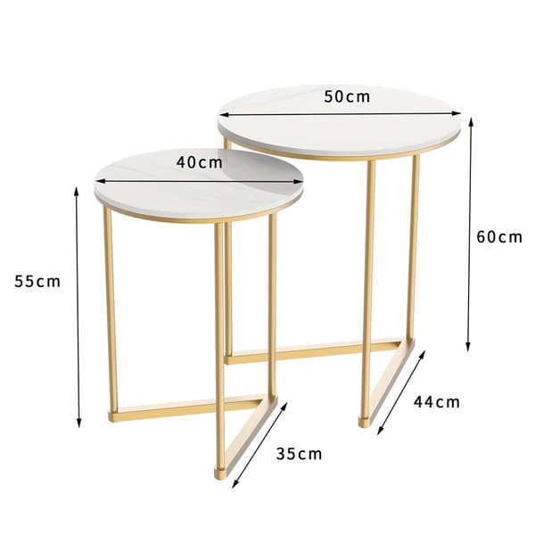 Accentbord, marmorbordplade, metalbase, HVID