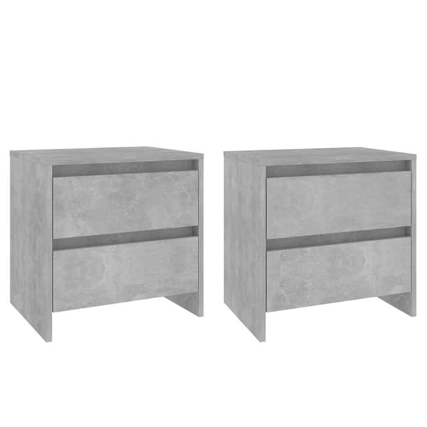 Yöpöydät 2 kpl betoninharmaa 45x34,5x44,5 cm tekninen puu