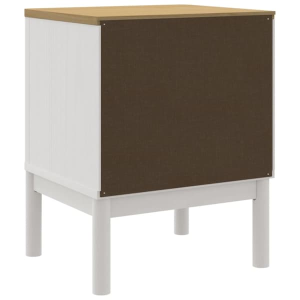 sengebord 45x39x57 cm massivt fyrretræ hvid