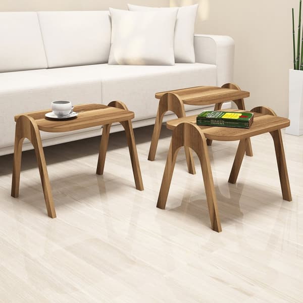 Chic Home Paule tarjoilupöydät 36x49xK42 cm 3 kpl, ruskea