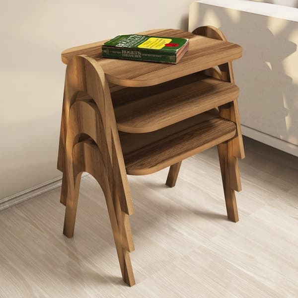 Chic Home Paule tarjoilupöydät 36x49xK42 cm 3 kpl, ruskea
