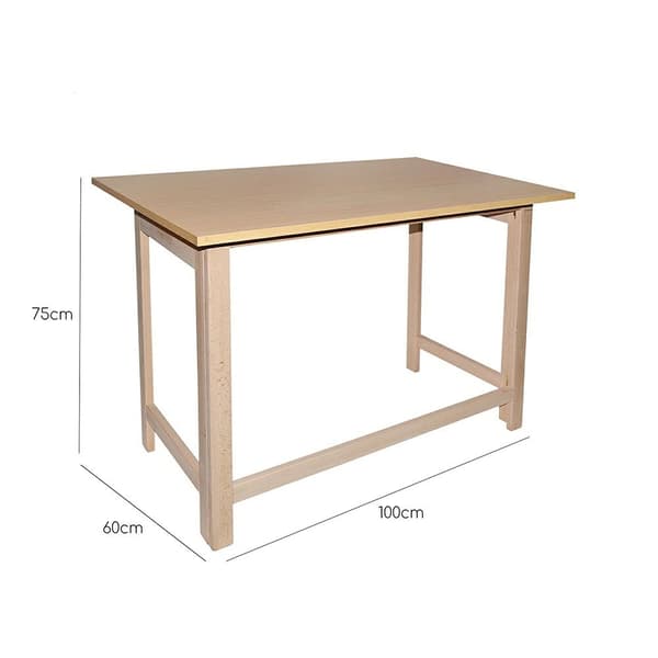 Wellhome Overfladebehandling Af Sammenklappeligt Bordplade I Træ Uden Lak 100x6075 Cm