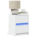 Miniatyrbild 1 av 10: Sängbord med LED-lampor vit konstruerat trä