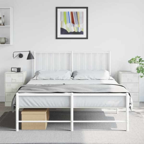Yöpöydät 2 kpl valkoinen 34,5x39x62 cm teräs