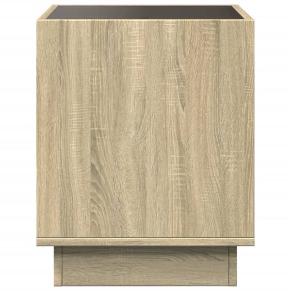 sengebord med Infinity LED-lys 40x40x50 cm sonoma-eg