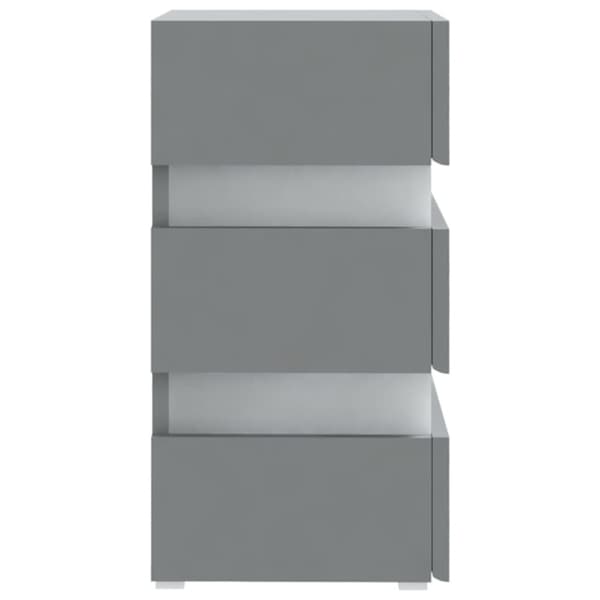 sengebord med LED 45x35x67 cm konstrueret træ grå