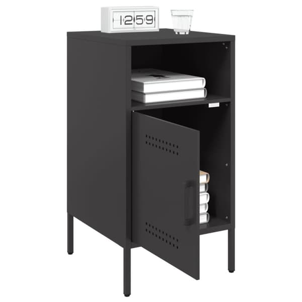sengeborde 2 stk. 36x39x68 cm koldvalset stål sort
