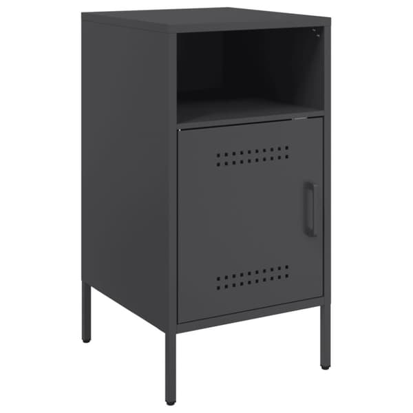 sengeborde 2 stk. 36x39x68 cm koldvalset stål sort