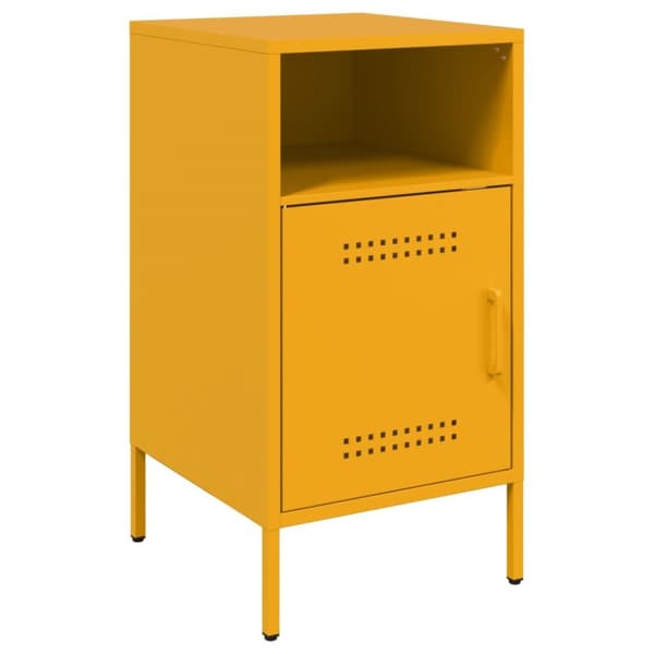 sengeborde 2 stk. 36x39x68 cm koldvalset stål sennepsgul