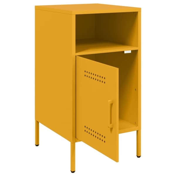 sengeborde 2 stk. 36x39x68 cm koldvalset stål sennepsgul