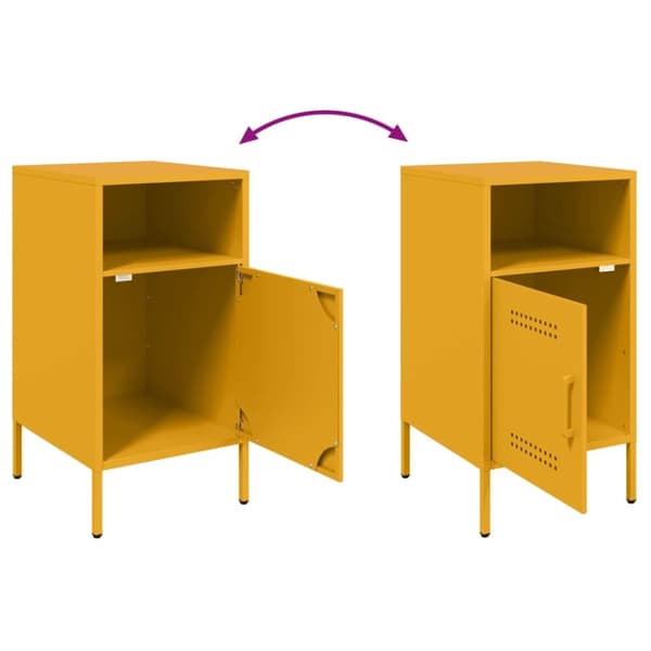 sengeborde 2 stk. 36x39x68 cm koldvalset stål sennepsgul