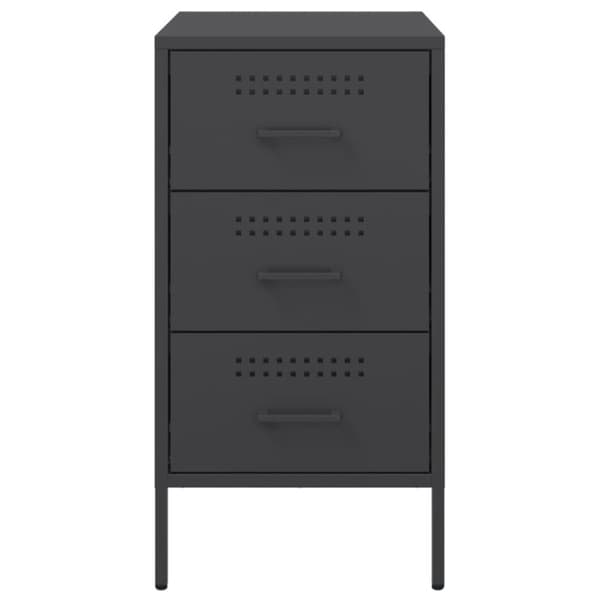 sengebord 36x39x68 cm koldvalset stål sort