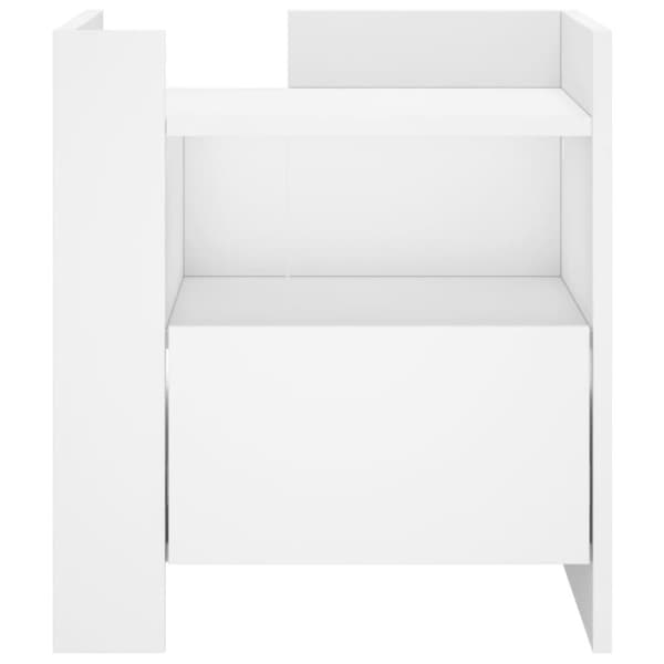 Sängbord vit 45x50x50 cm konstruerat trä