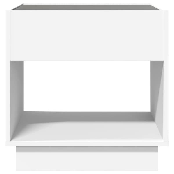 sengebord med Infinity LED-lys 50x50x50 cm hvid