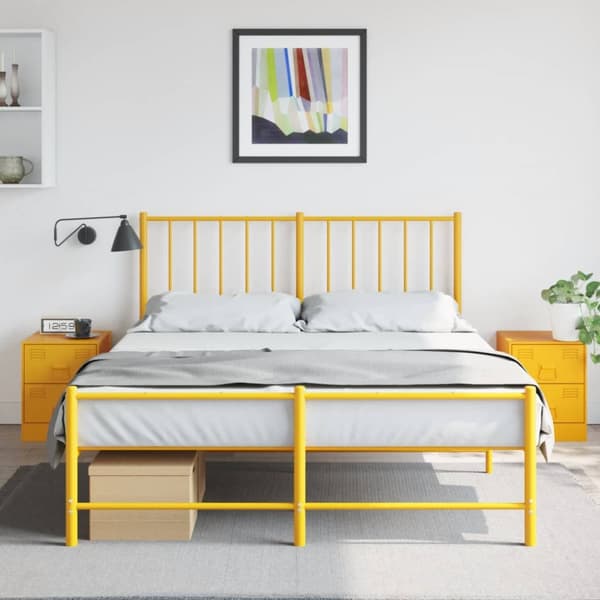 Yöpöydät 2 kpl keltainen 34,5x39x44 cm teräs