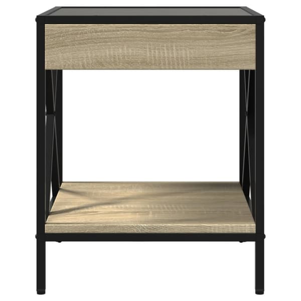 sohvapöytä Infinity LED-valoilla Sonoma-tammi 40x40x49 cm