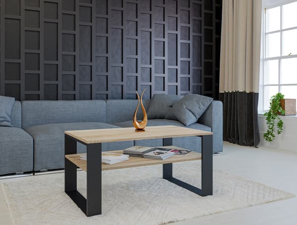 Moderne 1P SONOMA sofabord, SORT