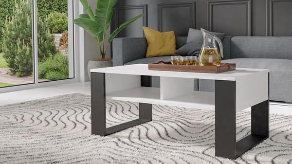 Moderne 2P sofabord, HVID SORT