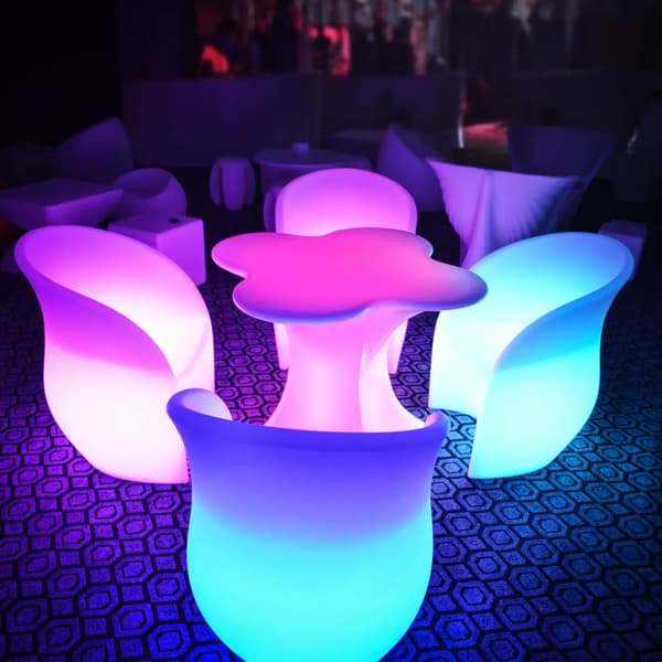 Royal Catering - LED-bord - 80 x 80 x 70 cm - RGBW - Batteridrivet - Mattvit