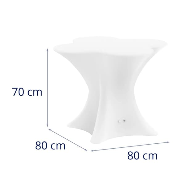 Royal Catering - LED-bord - 80 x 80 x 70 cm - RGBW - Batteridrivet - Mattvit