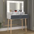 Miniatyrbild 3 av 5: LindasST sminkbord antracit, vit.