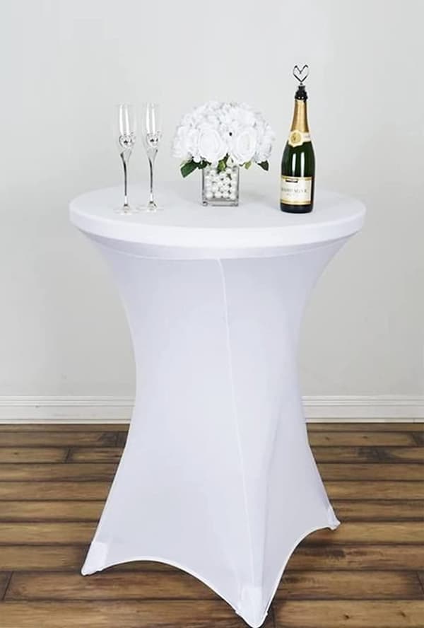 Betræk til cocktailbord, HVID, 80 cm