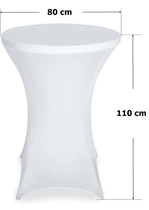 Betræk til cocktailbord, HVID, 80 cm
