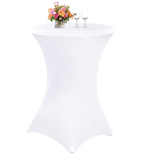 Betræk til cocktailbord, HVID, 80 cm