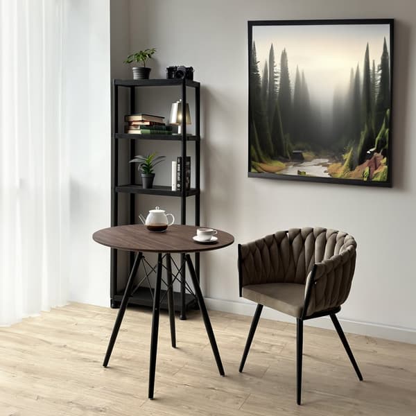PARIS BLACK DTW pyöreä pöytä, 80 cm, saarni