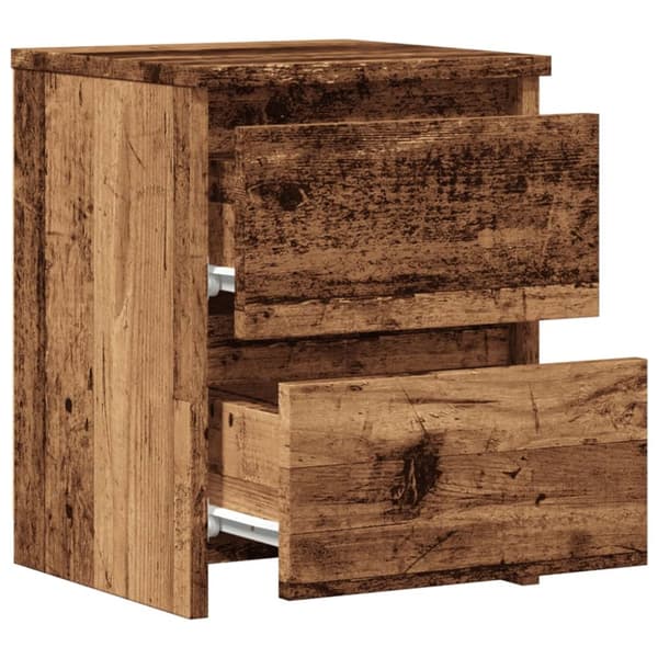 sengeborde 2 stk. 30x30x40 cm konstrueret træ antikt trælook