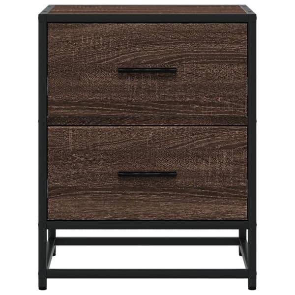 sengeborde 2 stk. 40x31x50 cm konstrueret træ brun egetræsfarve