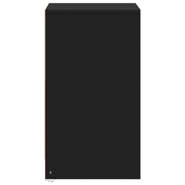 Sängbord med LED-lampor 2 st svart konstruerat trä