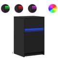 Miniatyrbild 2 av 10: Sängbord med LED-lampor 2 st svart konstruerat trä