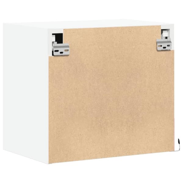Väggmonterade sängbord med LED-lampor 2 st vit