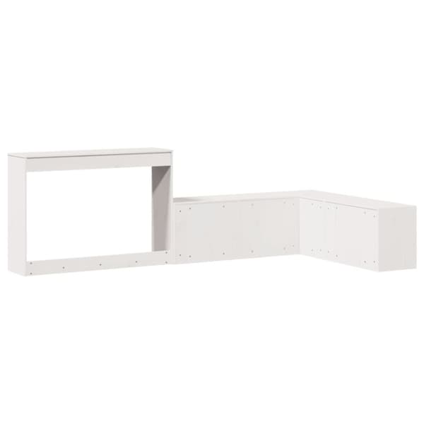 Sängskåp med skrivbord vit 222x107x75 cm massiv furu