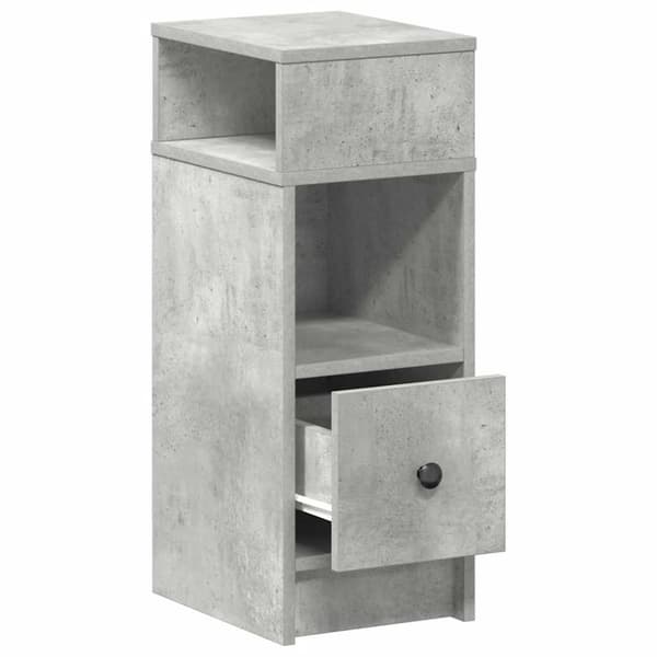 sengebord med skuffe 25x31x66 cm betongrå