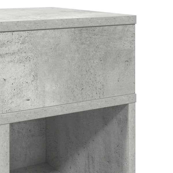 sengebord med skuffe 25x31x66 cm betongrå