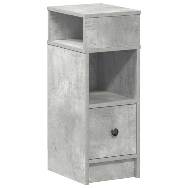 sengebord med skuffe 25x31x66 cm betongrå
