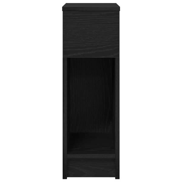 sengebord med skuffe 20x36x60 cm sort-eg