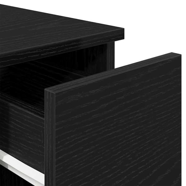 sengebord med skuffe 20x36x60 cm sort-eg