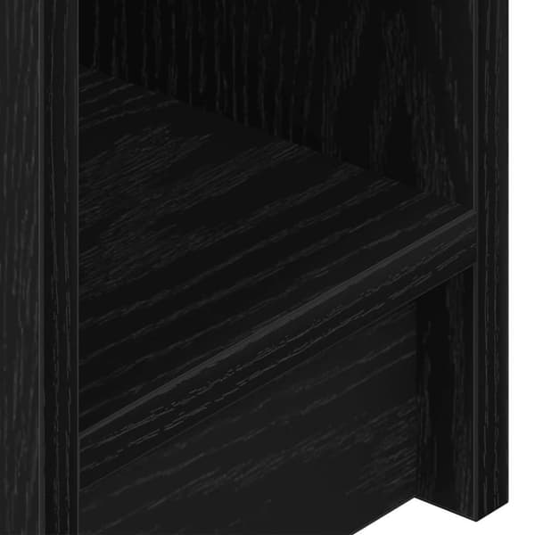 sengebord med skuffe 20x36x60 cm sort-eg