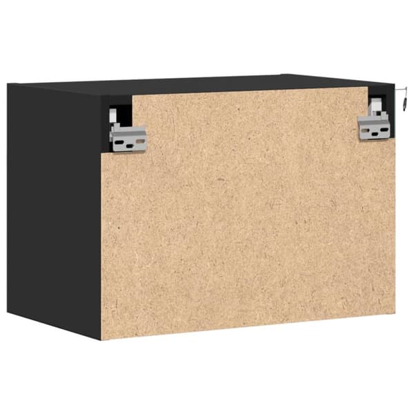 Väggmonterade sängbord med LED-lampor 2 st svart