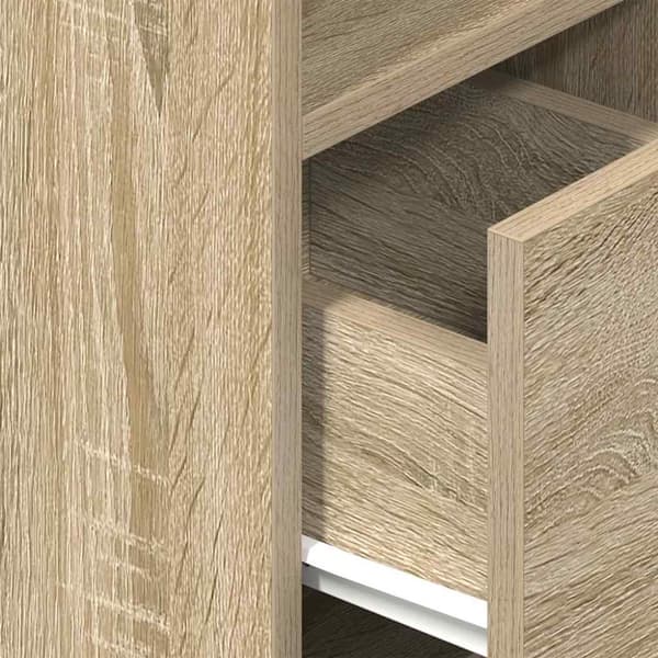 sengeborde 2 stk. med skuffe 25x31x66 cm sonoma-eg