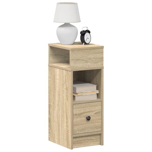 sengeborde 2 stk. med skuffe 25x31x66 cm sonoma-eg