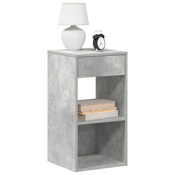 yöpöytätelineet laatikolla 2 kpl Betoninharmaa 35x34x66,5 cm